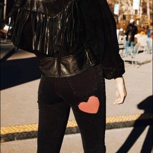 Black jeans with heart